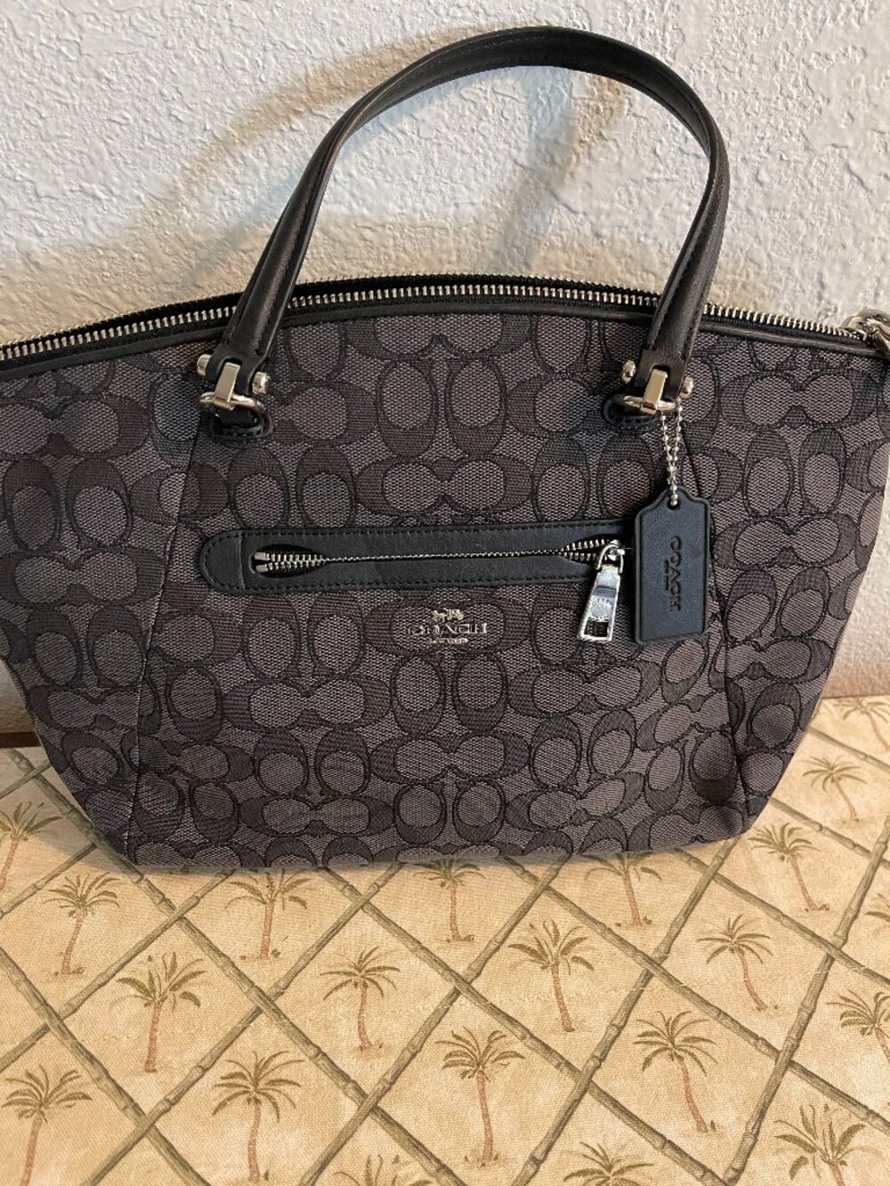 Coach Small Kelsey Satchel In Signature Jacquard - New without Tags